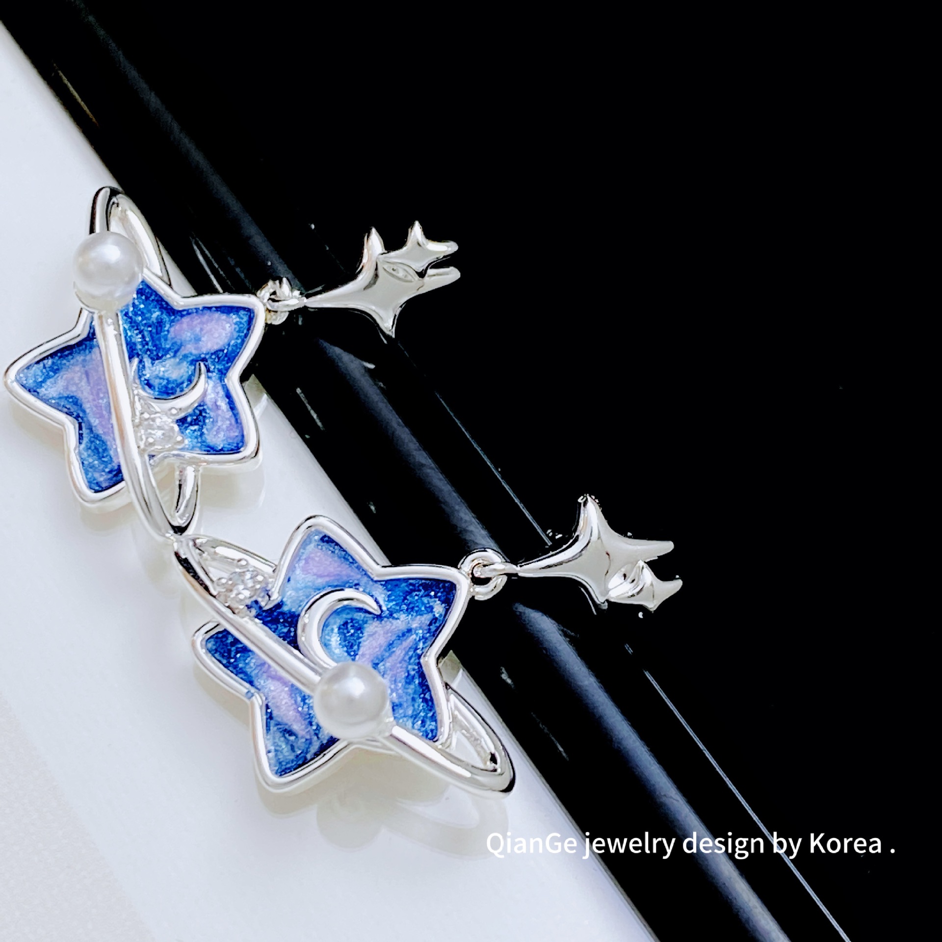 1 Paire Élégant Style Moderne Star Placage Le Cuivre Boucles D'oreilles display picture 5