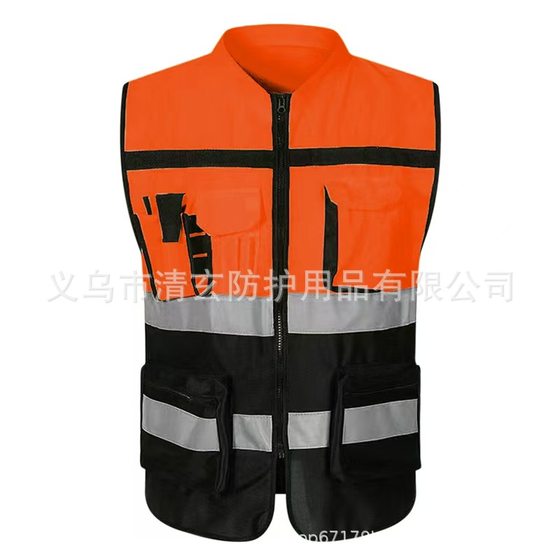 Color matching highlight reflective stand collar riding vest reflective vest reflective clothing safety clothing sanitation reflective clothing leadership