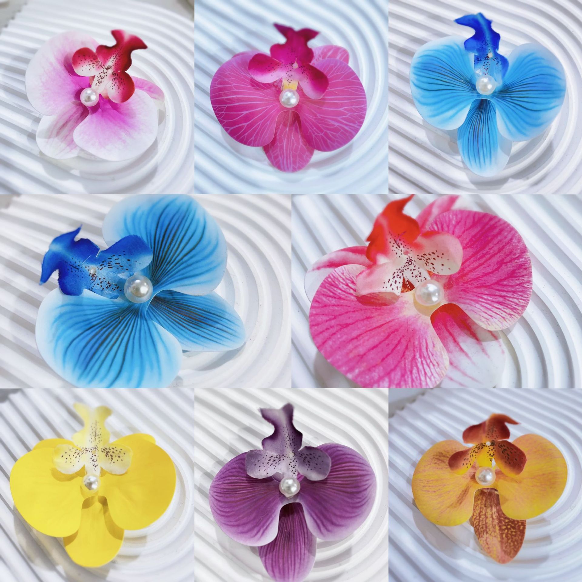 Flores biónicas mariposas orquídeas abrazadera para el cabello de mujer atmósfera sen sensación de cabello de flores bordes laterales abrazadera para el cabello de flores frisa abrazadera para el cabello de mujer image 3