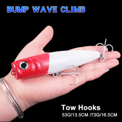 53g/73g Flat-Head Large-Sized Surface Lure for Water-Wave, Crawfish-Impression Fishing—Ideal for Long-Distance Casting in Black Pits, Equipped with Night-Glowing Fake Bait for Freshwater and Saltwater Adventures