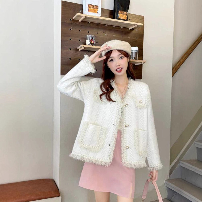 深圳市珠江猫小香风法式名媛气质外套女秋冬高级感软糯珍珠新款