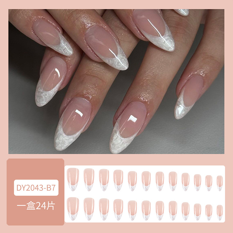 24 piezas en caja, uñas largas, uñas transfronterizas europeas y americanas, uñas, uñas de venta caliente, uñas de venta caliente, uñas de ropa, tipo almendra image 3