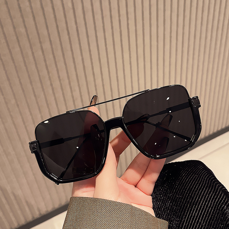 Design sunglasses female square big face thin light color piece plain face artifact advanced sense of men's sunglasses_voghion.com