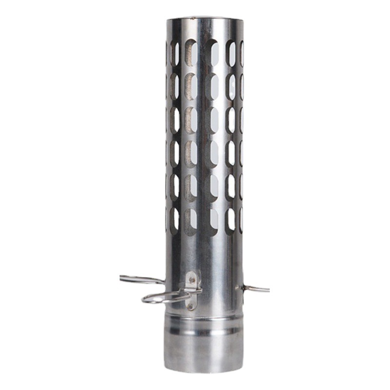 Camping camping estufa de leña de acero inoxidable tienda de plata estufa de calefacción a prueba de fuego estrella tubo neto al aire libre picnic barbacoa