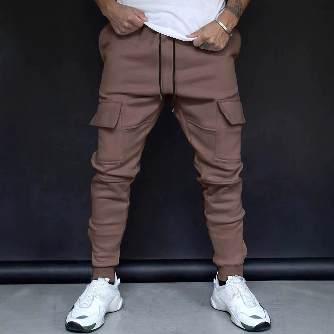 Трансграничная экспортная новая мужская рабочая одежда, длинные брюки с несколькими карманами, мужские тканые повседневные брюки, спортивные брюки для бега, мужские модные