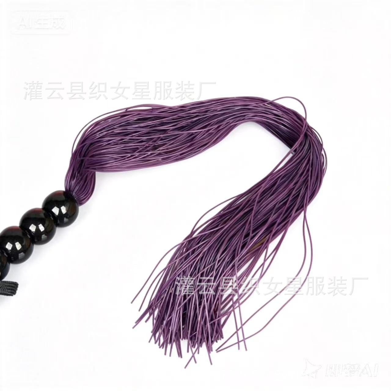 Silicone Hand-Held Whip for Cosplay Performance, 50 cm Red Five-Bead Design — detail image 7