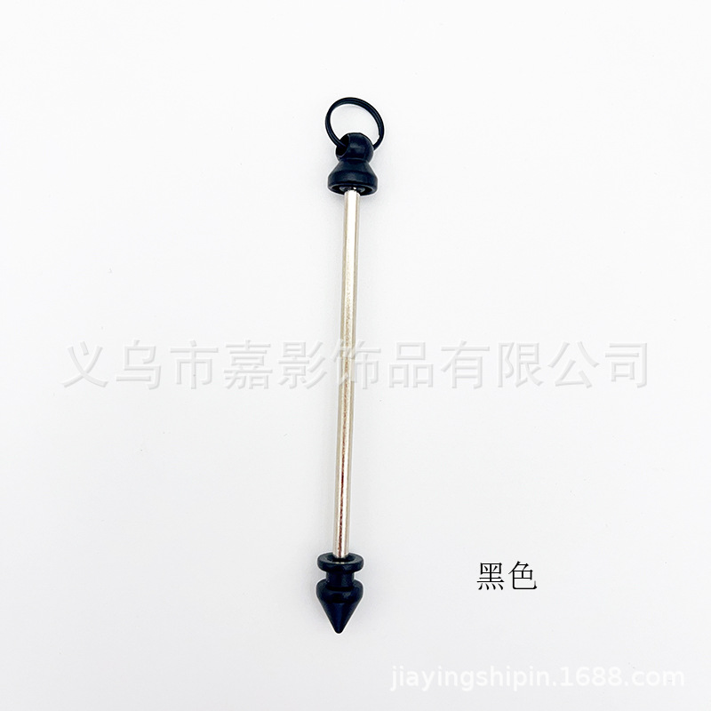 Cruz-Frontera de galvanoplastia metal multi-color Punta de bala remache de doble cabeza tornillo desmontable DIY con cuentas llavero colgante