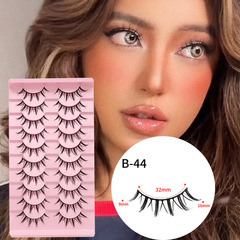 歐美風小惡魔漫畫假睫毛10對裝一片式自然仙女尖尾濃密款跨境批發