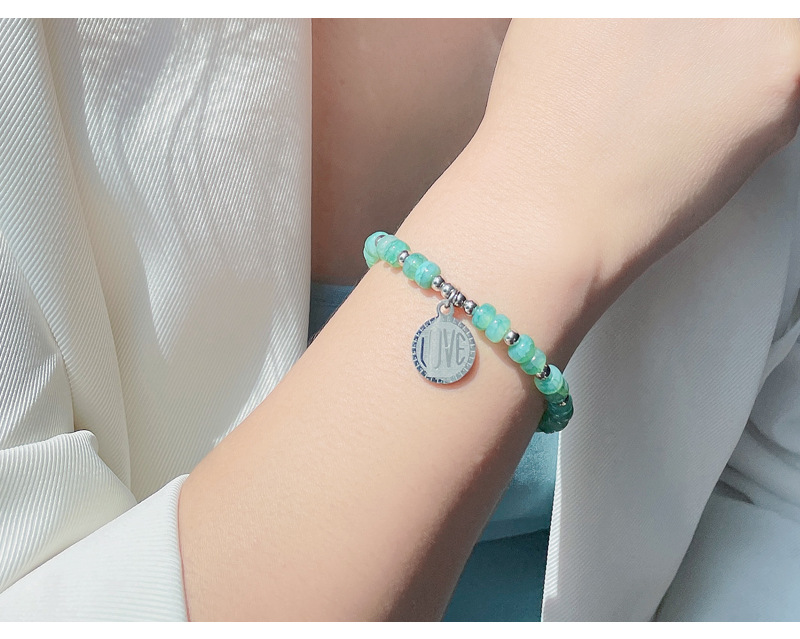 Simple Style Round Artificial Crystal Titanium Steel Beaded Jewelry Set