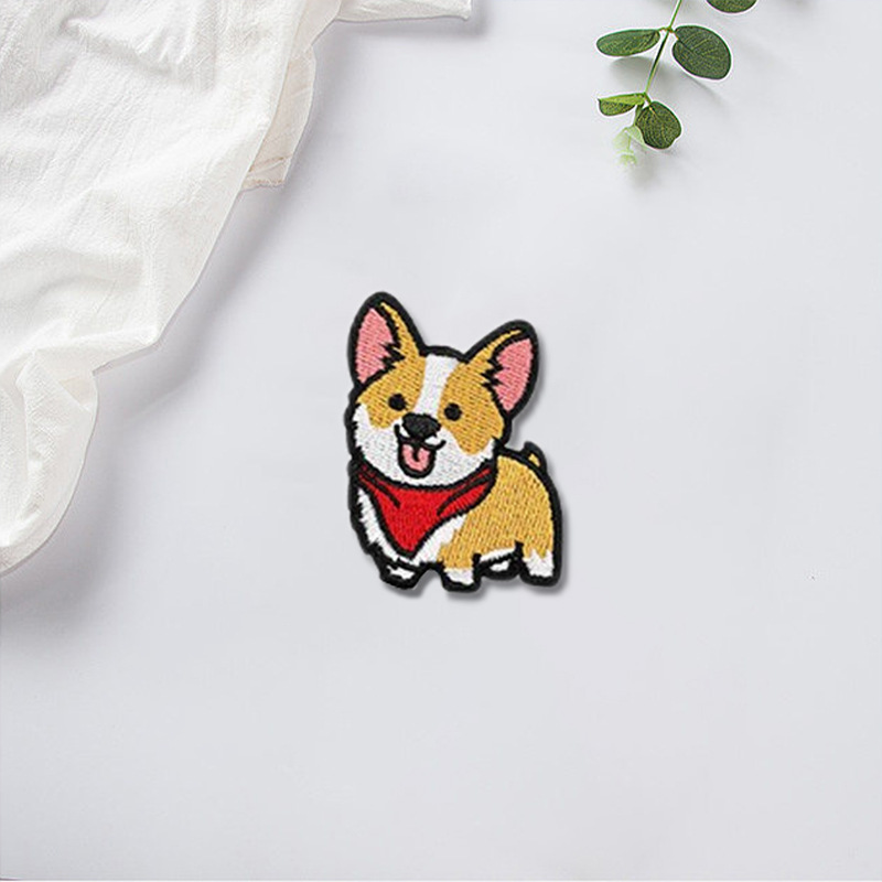 Computer embroidered cute cartoon puppy embroidered cloth patch, down jacket patch patch, wholesale DIY clothing accessories patch
