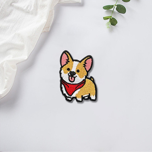 Computer embroidered cute cartoon puppy embroidered cloth patch, down jacket patch patch, wholesale DIY clothing accessories patch