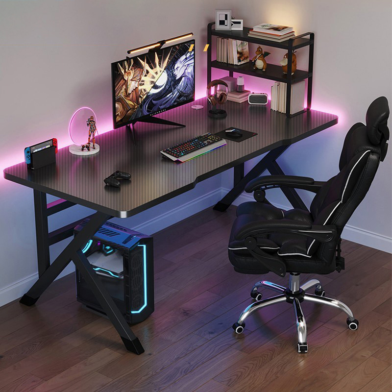 Computer Desk Desktop Home E-Sports Game Table and Chair Office Desk Simple Study Writing Desk Carbon Fiber Texture