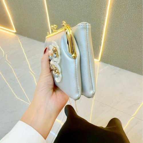 New cross-border pearl top handle evening bag dress bag party bag cheongsam bag ball gown bag water diamond shoulder bag