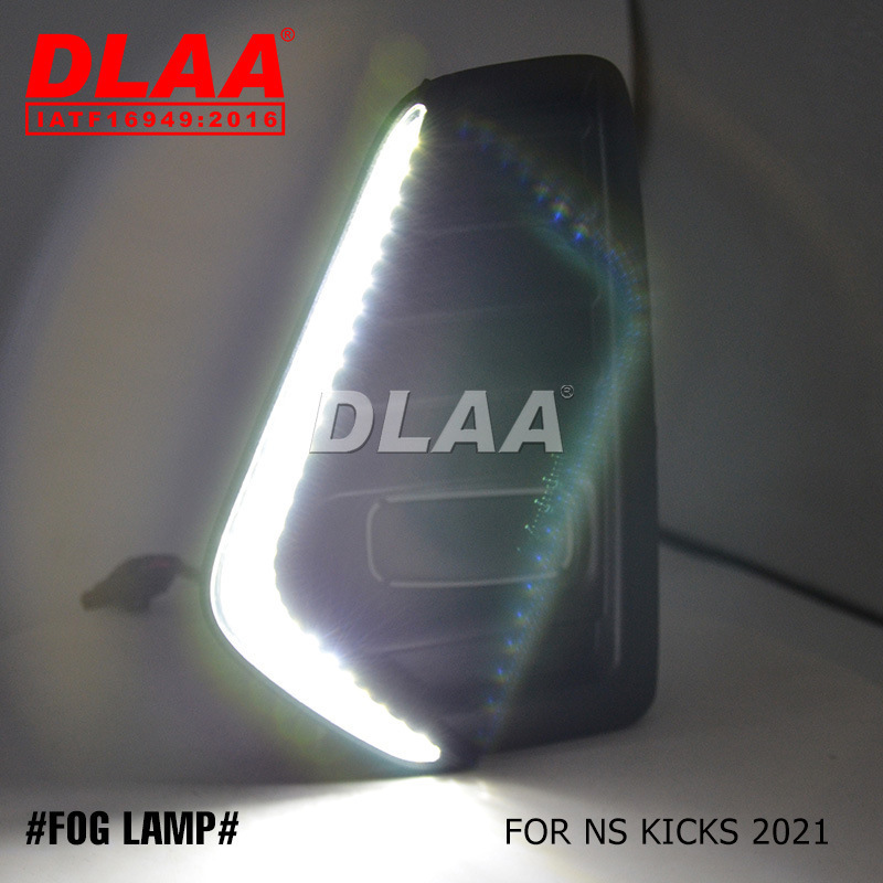 Aplicable a Nissan 2021 JINK / KICKS conjunto de lámpara de niebla diaria delantera LED de modificación de dirección de doble función