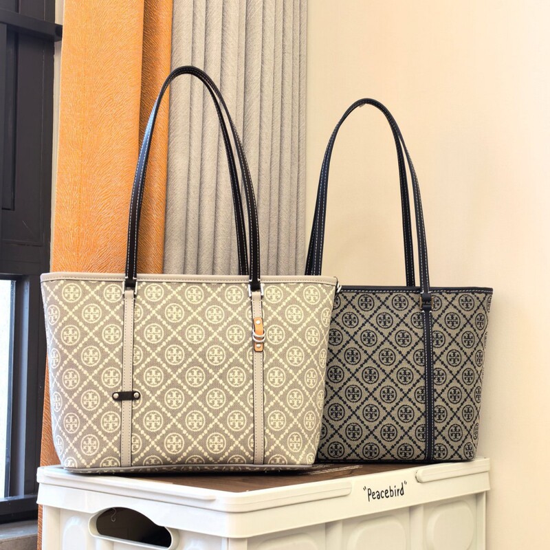 Tb Women's Bag with Monogram Pattern, Zippered Tote Bag, Mother-Daughter Bag, Tmonogram Shopping Bag, Shoulder Bag, Handbag, Mommy Bag Tb Women's Bag with Monogram Pattern, Zippered Tote Bag, Mother-Daughter Bag, Tmonogram Shopping Bag, Shoulder Bag, Handbag, Mommy Bag