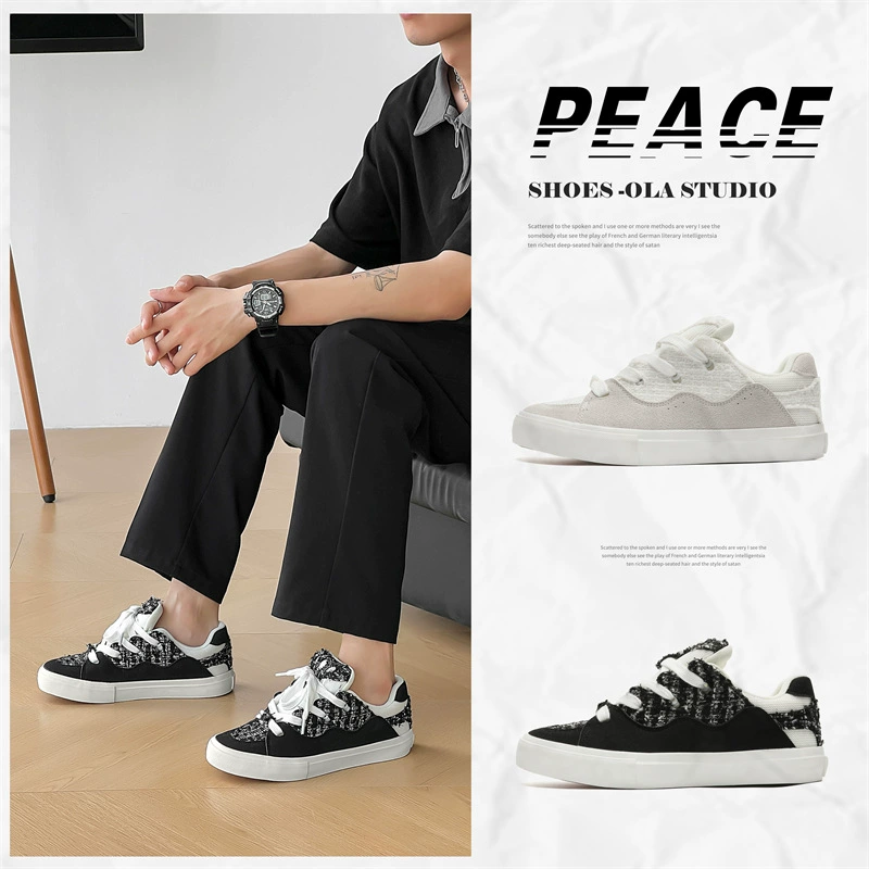 Корейская модная повседневная обувь мужская 2024 летняя новая дышащая немецкая обувь хлеб нишевые легкие коньки