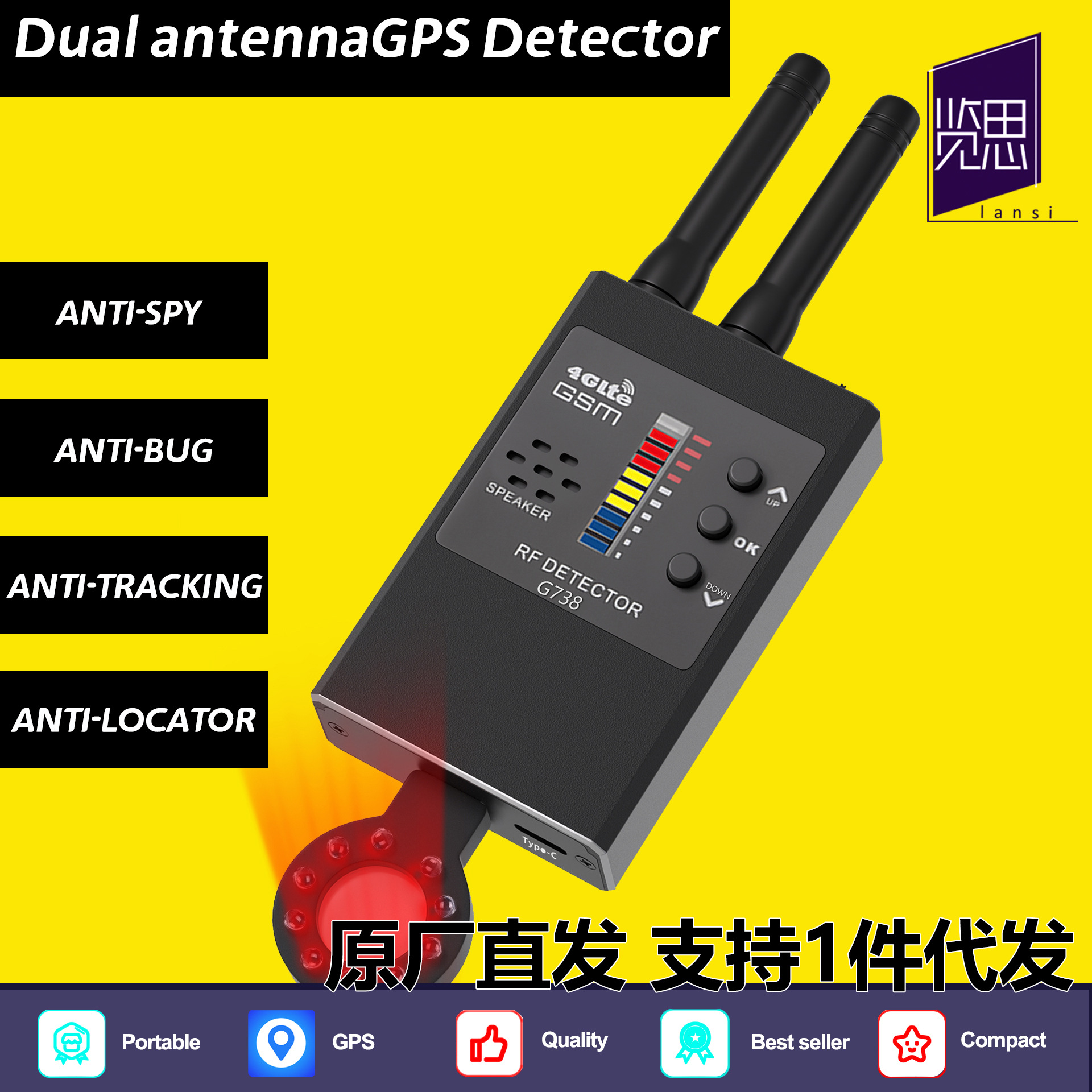 Hidden Camera Detector Anti-Spy Wireless Signal Detector Len
