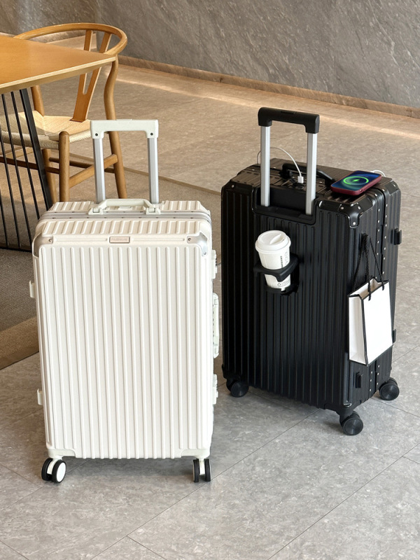 スーツケース 24inch サイレントユニバーサルホイール搭乗ケース多機能充電式ウォーターカップホルダーアルミフレーム荷物女性 20inch|undefined