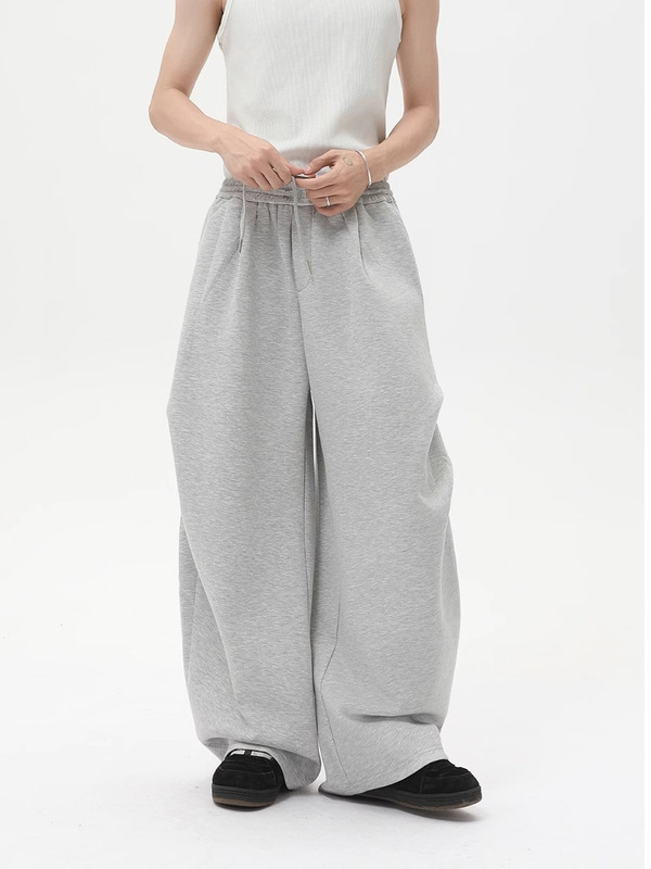 American-Style Cleanfit Heavyweight White-Gray Sports Sweatpants for Men, Trendy Brand with Pleated Design, Straight-Leg Slightly Flared Casual Pants American-Style Cleanfit Heavyweight White-Gray Sports Sweatpants for Men, Trendy Brand with Pleated Design, Straight-Leg Slightly Flared Casual Pants