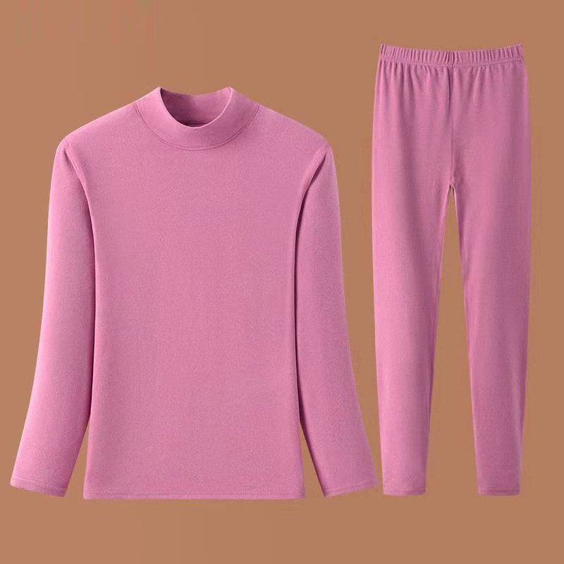Autumn and winter women's thermal underwear suit half high collar cold-proof autumn clothes long pants de Velvet anti-freezing bottoming inner wear wholesale