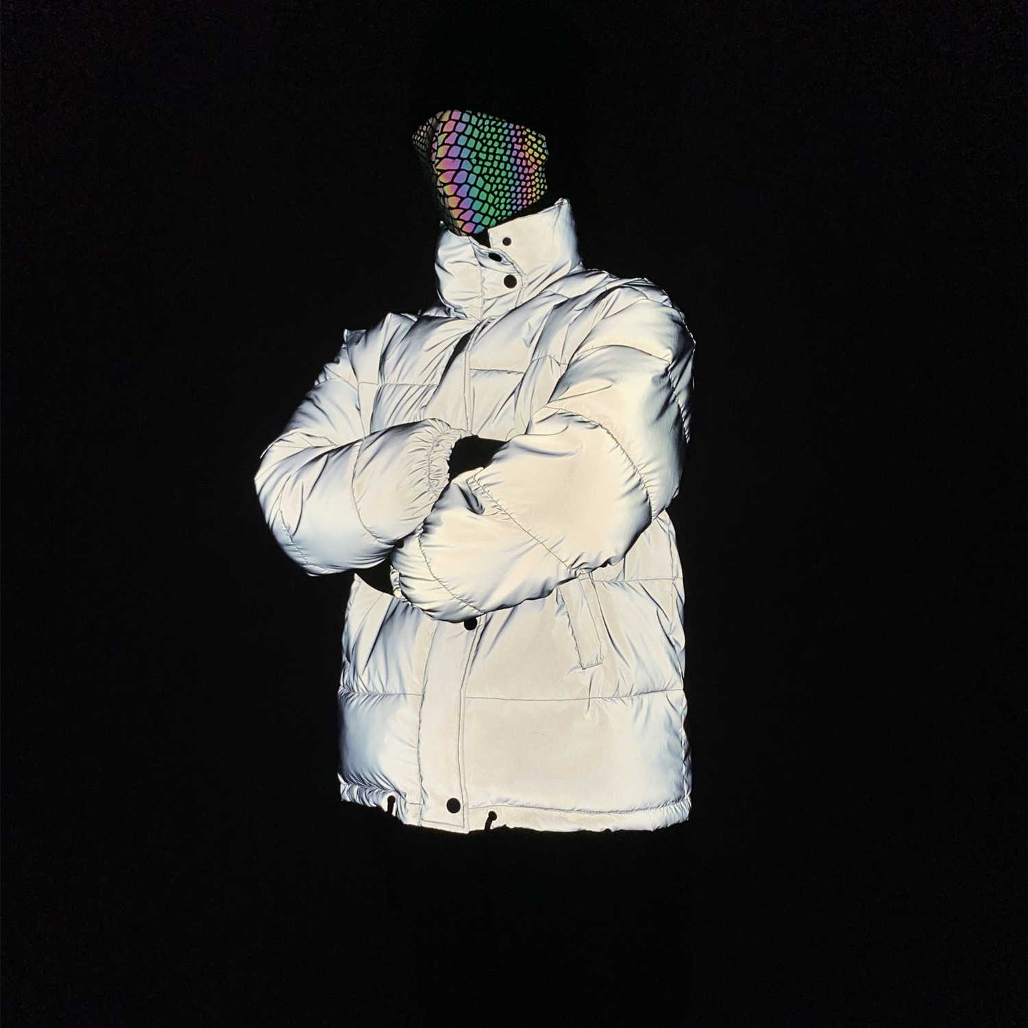 Men's Clothing stand collar reflective cotton coat for women fashion luminous thick cotton coat_voghion.com