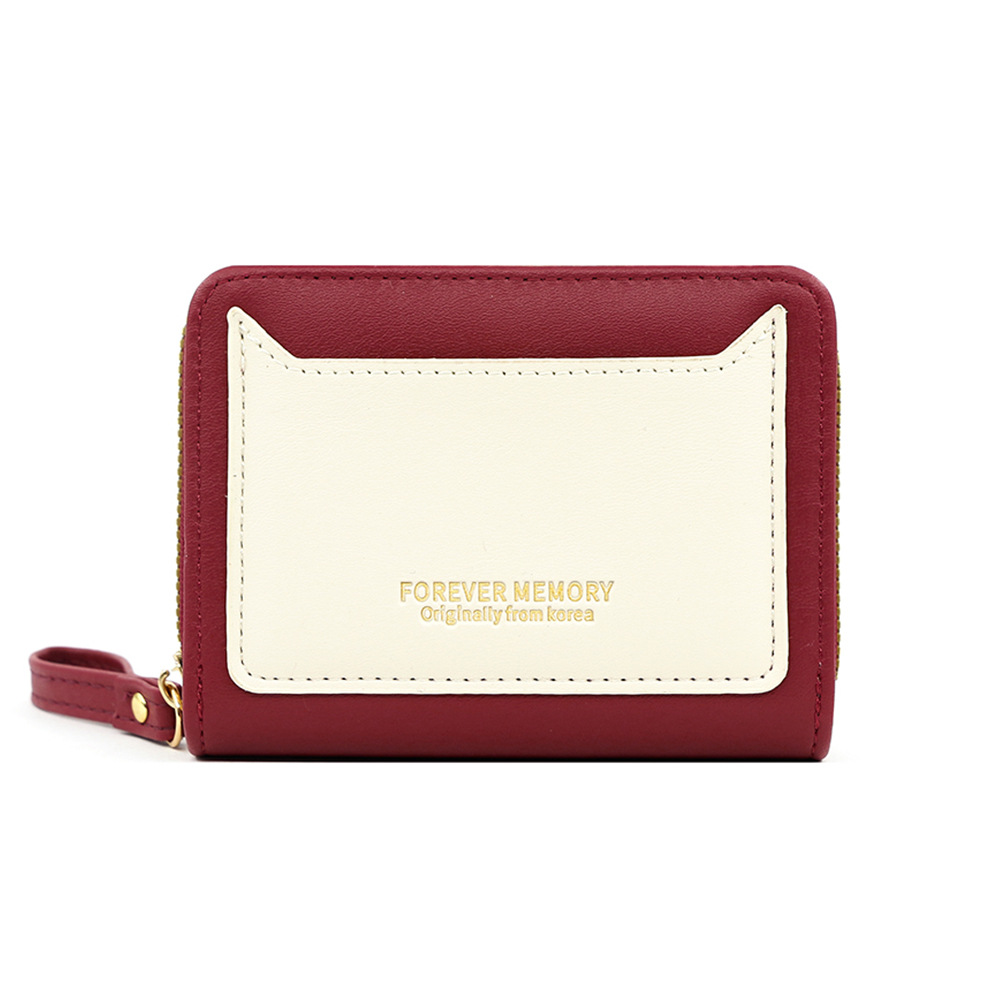 Cartera de dama simple coreana corta tarjeta de órgano hebilla bolso de cambio bolso de cremallera bolso de mano