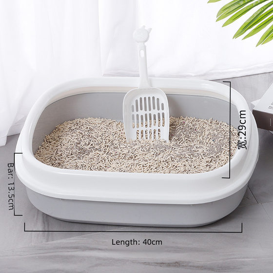 P spot wholesale high side with cat litter shovel anti-splash Oval semi-closed medium cat toilet pet litter box