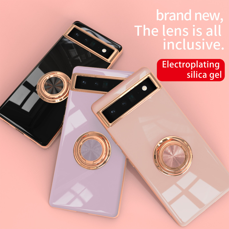 Suitable for Google Google Pixel 6A Mobile Phone Case 6A Electroplating Protective Cover Ring Buckle Car Magnetic Tpu New Suitable for Google Google Pixel 6A Mobile Phone Case 6A Electroplating Protective Cover Ring Buckle Car Magnetic Tpu New
