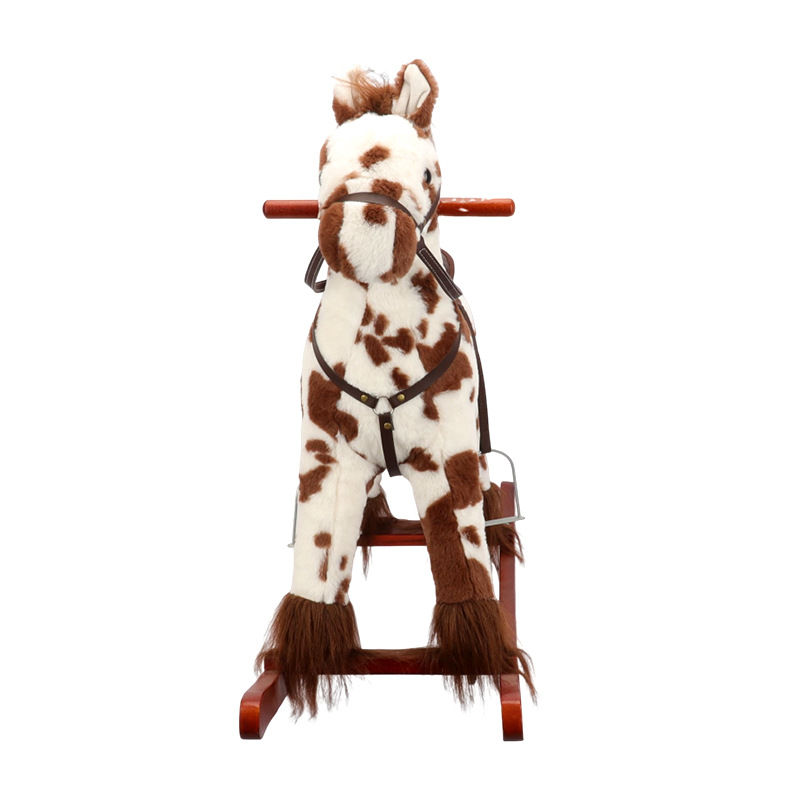 Caballo Mecedor de Peluche para Niños de Madera para Coordinación Mano-Ojo