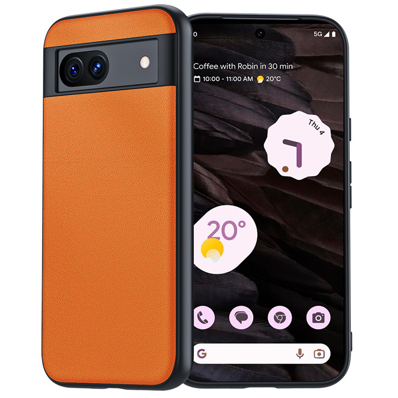 Applicable to Google Pixel8A mobile phone shell plain leather anti-fall lamb leather ultra-thin google7 leather protective shell leather