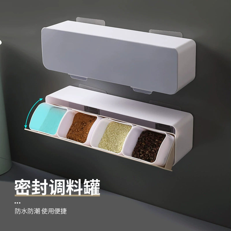 Кухонная коробка для приправ, бытовая настенная комбинация, коммерческий костюм на вынос, полный набор комбинированных с четырьмя отделениями, оптовая продажа, коробка для барбекю в японском стиле