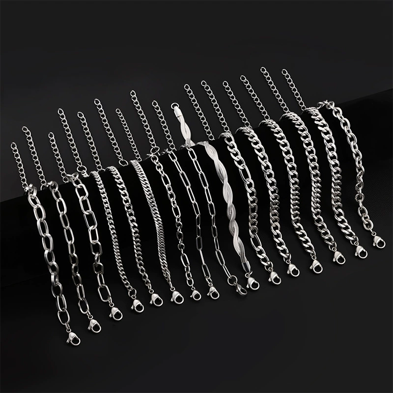 Европейский и американский трансграничный высококачественный шестисторонний полированный кубинский браслет-цепочка из нержавеющей стали в стиле хип-хоп, простой мужской браслет из титановой стали, оптовая продажа