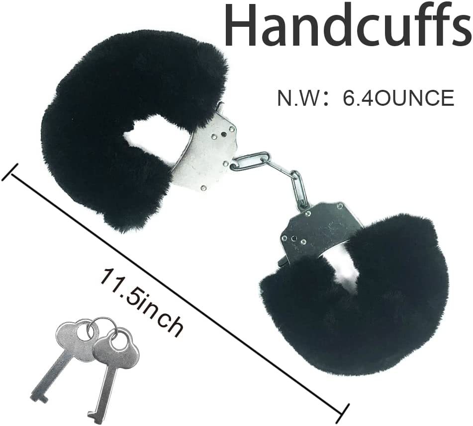 Erotic Sm Three-piece Set With Handcuffs Blindfold And Whip_voghion.com