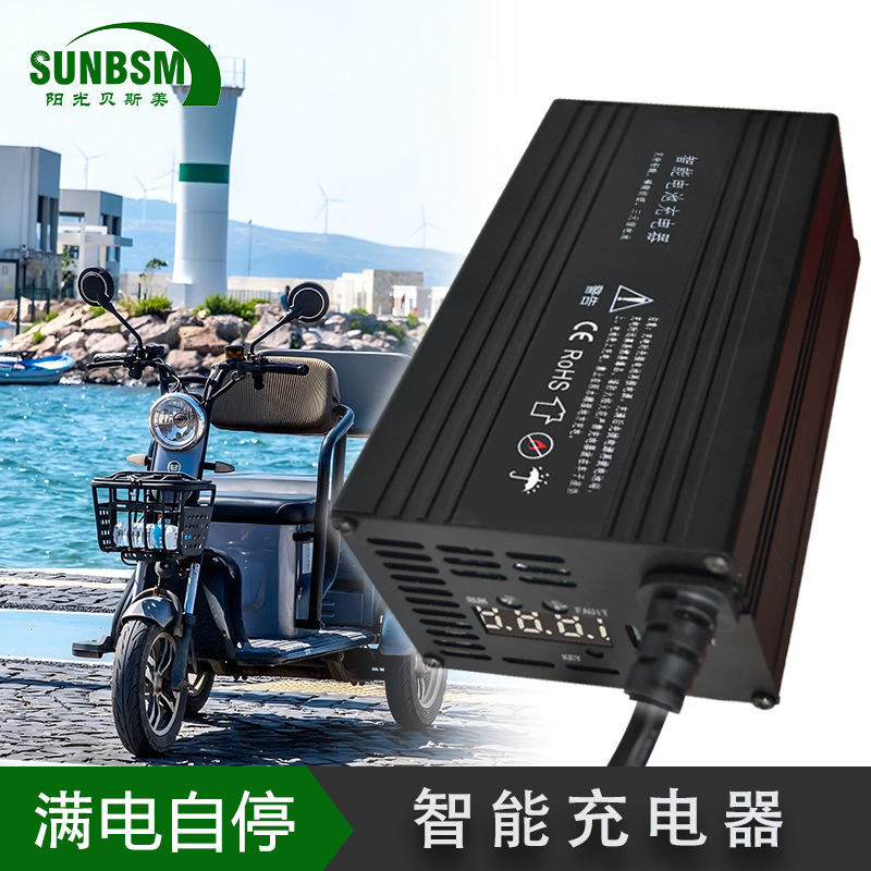 48V60V72V84V电动车锂电池充电器8A10A15A铅酸电池充电充满自停|undefined