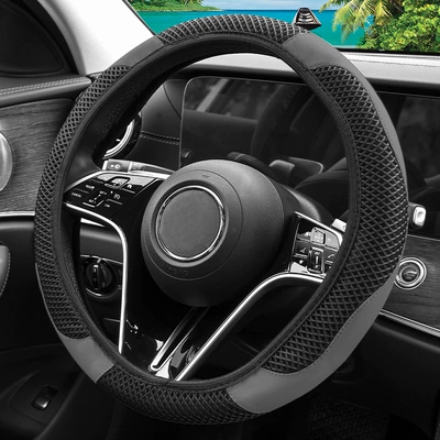 inner ring summer sweat-absorbing cross-border – Steering wheel cover - gray-38cm