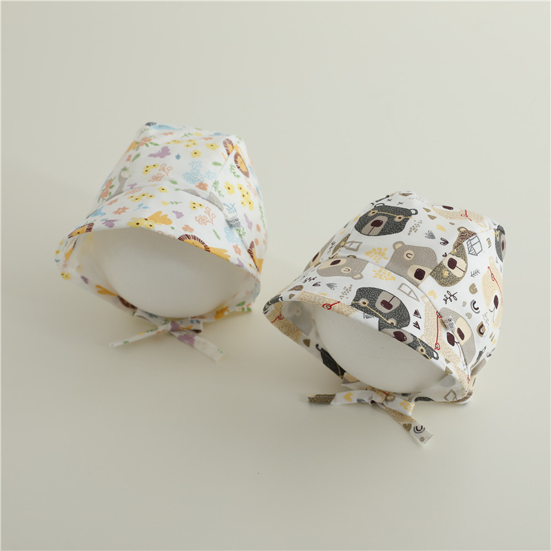 Sombreros para bebés primavera y otoño nuevos gorros de protección de orejas gorras de correa gorras para bebés hombres y mujeres gorras de sombrero grande sombrero de sombra