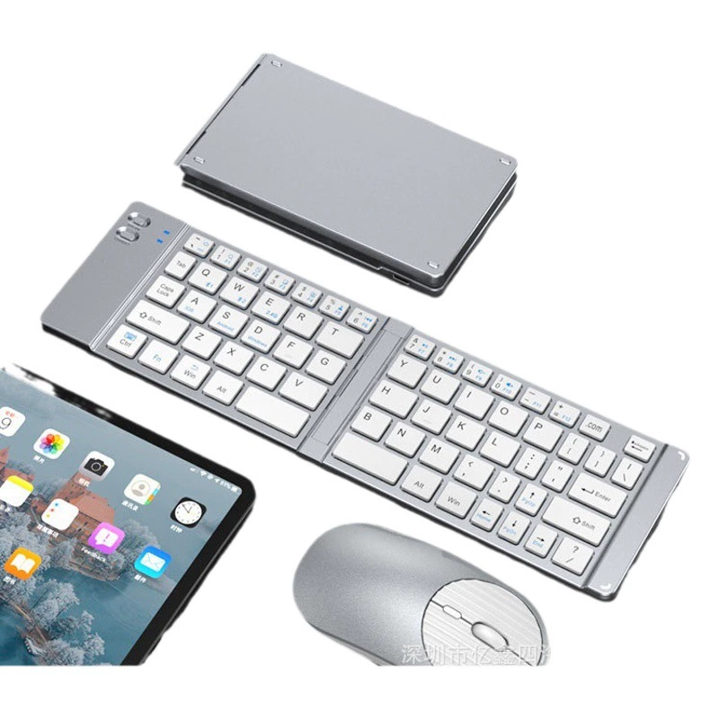 Yixin -818.999999999% off сложенная маленькая клавиатура, двухрежимная Bluetooth 2,4G клавиатура и мышь, зарядка типа c, подходит для планшета