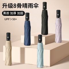 全自動晴雨両用傘折り畳み日傘黒ゴム日傘傘卸売りロゴ広告傘