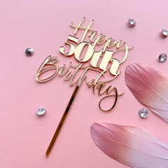 国境を越えたアクリルins風50歳の誕生日おめでとうケーキカードケーキ装飾ケーキ置物