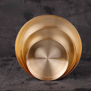 Pure Copper Size Manicure Tray Brass Red Copper Storage Fruit Plate Fruit Bowl Home Golden Vintage