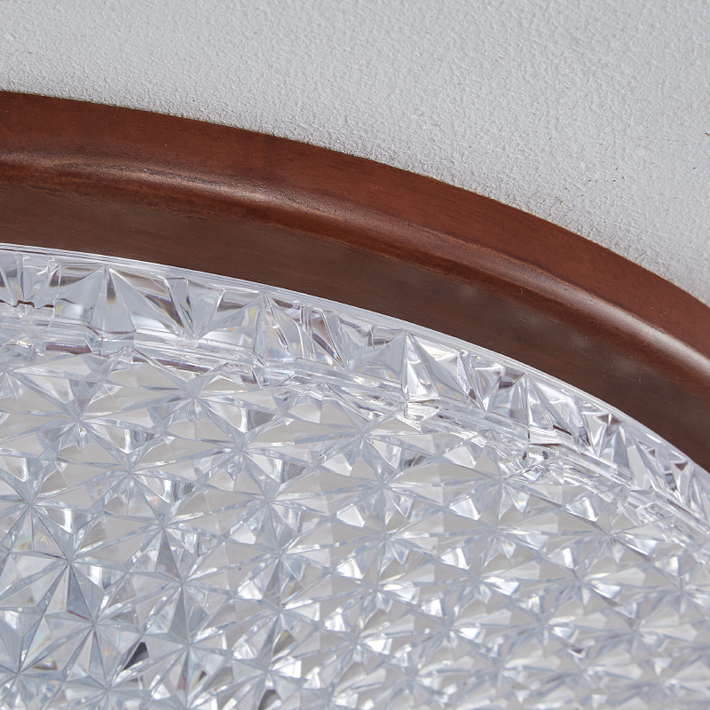 Nueva lámpara de dormitorio de estilo chino lámpara de techo lámpara de estudio de nogal retro americano lámpara de habitación de madera maciza redonda de estilo antiguo