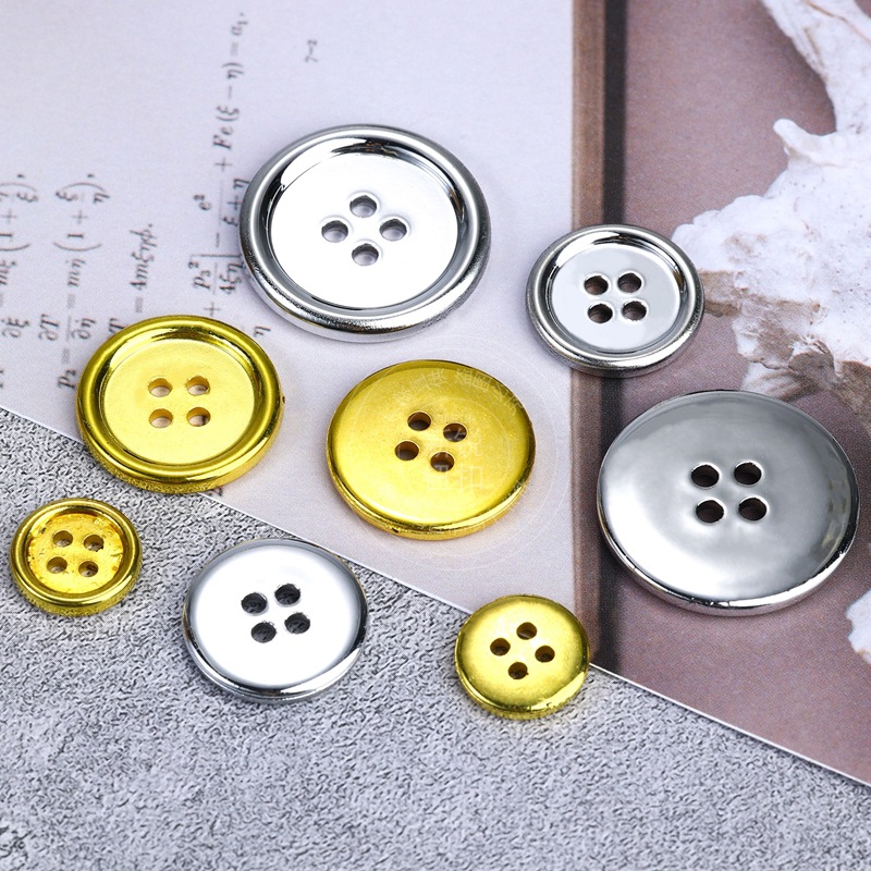 新款仿金属圆形细边塑料纽扣西装外套夹克袖口简约装饰细边纽扣