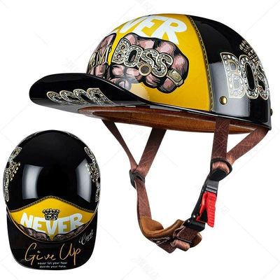 Covered Full-Face Helmet, Motosiklet kaskı (dəbilqə) - black-boss-1-generation-without-endoscope-m