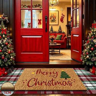 with Christmas plaid cotton thread set, Avtomobil döşəmə paspasları - christmas-cotton-thread-set-4376-imitation-coconut-palm-6090-cotton-thread