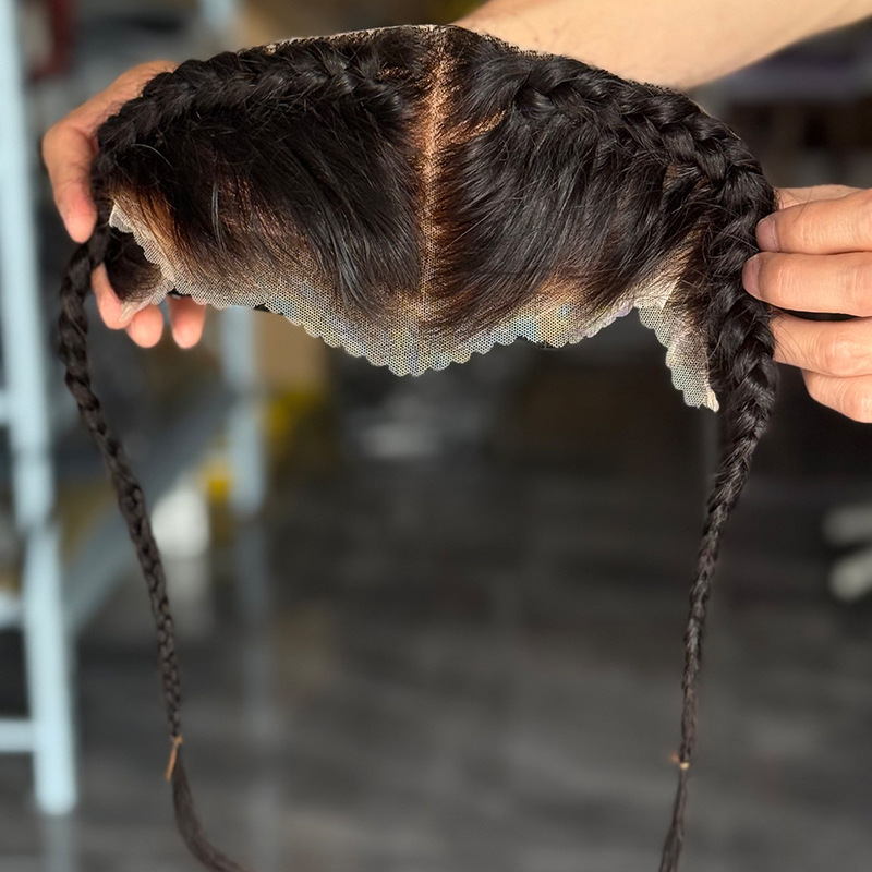 13X4 Bleached Knot Lace Frontal Braid Front Closure Real Hair Block