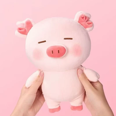 Popular internet celebrity standing pig plush toy, cuddly pillow for sleeping, small pig plush toy, children's gift (Oyuncaq yastıqlar) - standing-pink-pig-25cm