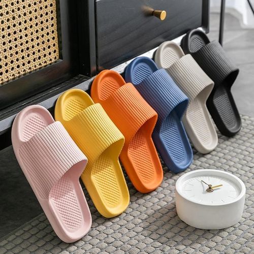 Women's Summer Thick Sole Silent Soft Sole Indoor Home Slippers for Men Summer Anti-Odor Homogeneous Slippers for Wholesale