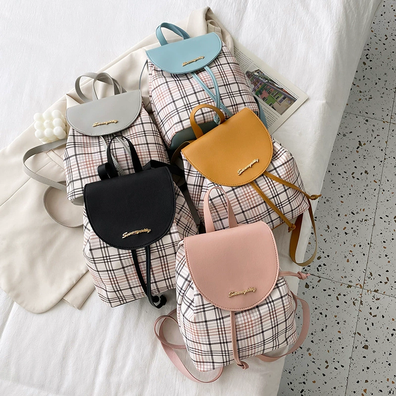 Summer bag, bucket, backpack, Korean style, drawstring