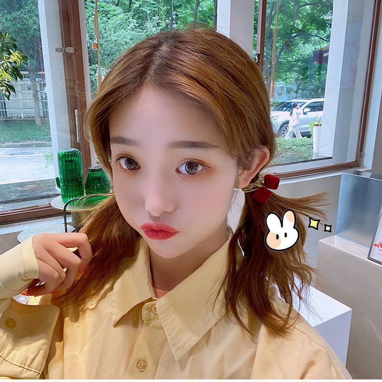 Otoño e Invierno retro banda de goma accesorios para el cabello femenino amor estrella pelo anillo terciopelo rojo todo partido bola cabeza pelo cuerda al por mayor