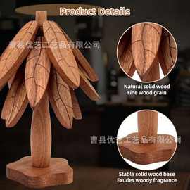 实木隔热垫一棵树耐高温餐桌防烫垫锅垫盘垫子碗垫跨境圣诞树装饰